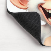 微笑む白いアフリカのサル マウスパッド (コーナー)