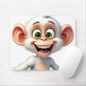 微笑む白いアフリカのサル マウスパッド (マウス)