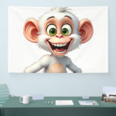 微笑む白いアフリカのサル 横断幕 (トレードショー)