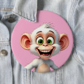 微笑む白いアフリカのサル 缶バッジ (インサイチュ)