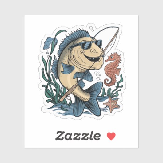 微笑む魚 シール (シート)