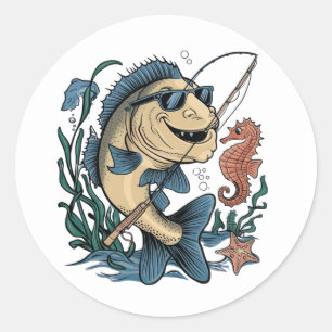 微笑む魚 ラウンドシール
