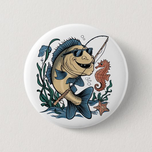 微笑む魚 缶バッジ (正面)