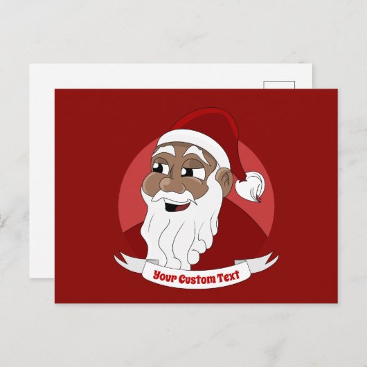 微笑む黒いサンタクロースの漫画 ポストカード (正面/裏面)