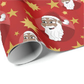 微笑む黒いサンタクロースの漫画 ラッピングペーパー (ロールコーナー)