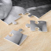 微笑動物の白黒手元の生きているモル ジグソーパズル (側面)