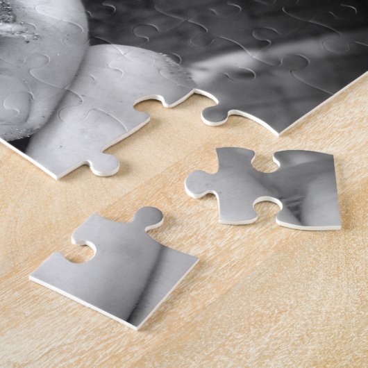 微笑動物の白黒手元の生きているモル ジグソーパズル (側面)