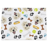 微笑犬のゴールデン・リトリーバー ラージペーパーバッグ (正面)