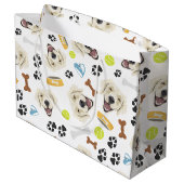 微笑犬のゴールデン・リトリーバー ラージペーパーバッグ (裏面アングル)