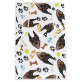 微笑犬のドーベルマン犬 ミディアムペーパーバッグ (正面)