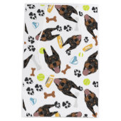 微笑犬のドーベルマン犬 ミディアムペーパーバッグ (裏面)