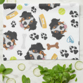 微笑犬のバーニーズ・マウンテン・ドッグ キッチンタオル (折り畳み)