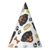 微笑犬のロットワイラー パーティーハット (左)