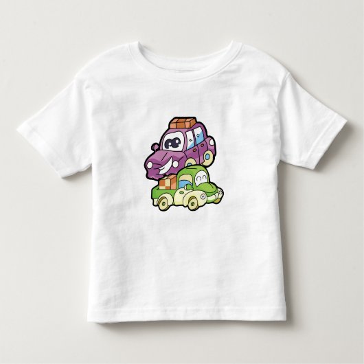 微笑車およびトラック トドラーTシャツ (正面)