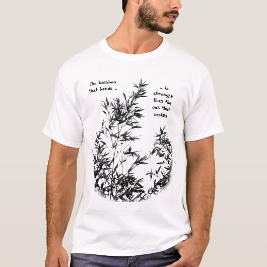 微風で揺れるタケ木 Tシャツ (正面)