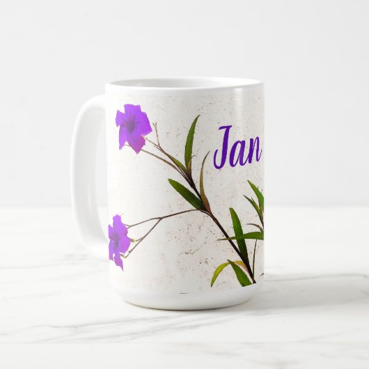 微風の紫色の花 コーヒーマグカップ (正面左)