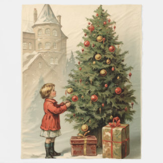 徳ビクトリアン層クリスマスブランケット フリースブランケット