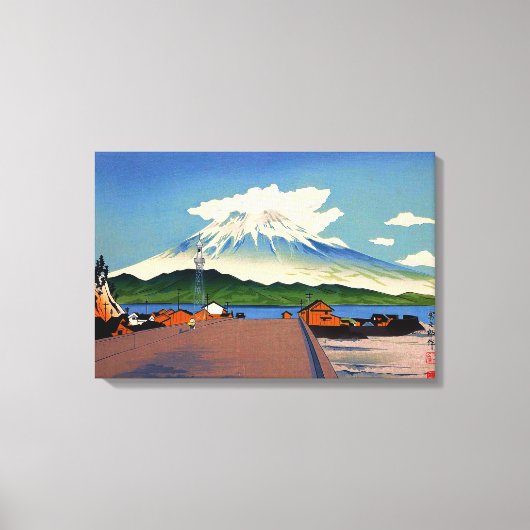 徳力富吉郎による道からの富士山 キャンバスプリント (正面)