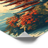 徳島日本ヴィンテージ芸術旅行イラストレーション ポスター (角)