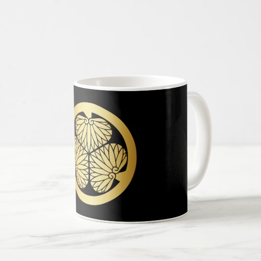 徳川家康日本の家紋 コーヒーマグカップ (正面右)