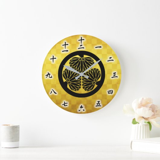 徳川家康日本の家紋 ラージ壁時計 (ホーム)