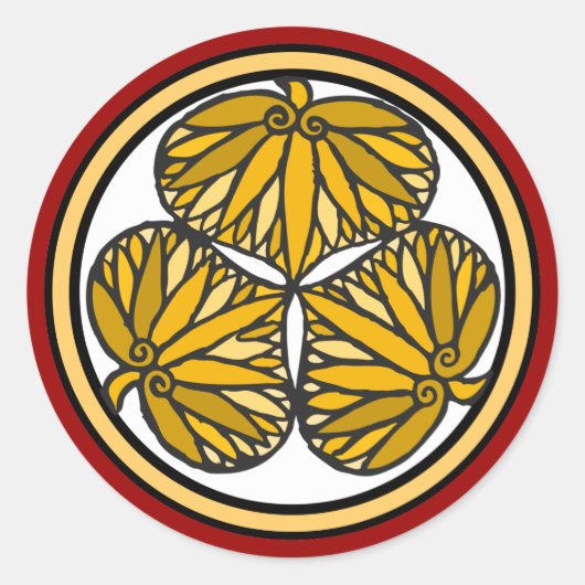 徳川将軍家紋、京都、江戸 ラウンドシール (正面)