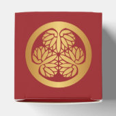 徳川葵門日本の家紋金ゴールドオンレッド フェイバーボックス (上部)