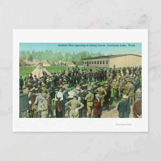 徴兵された兵士の職務報告の見解 ポストカード (正面)