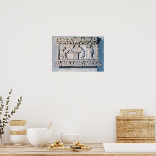 徴税現場を描いたレリーフ、 浮き彫り ポスター (キッチン)