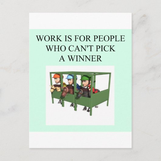 徹底した飼育された競馬デザイン ポストカード (正面)