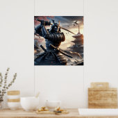 徹甲黒の壮士伝統的士 ポスター (キッチン)