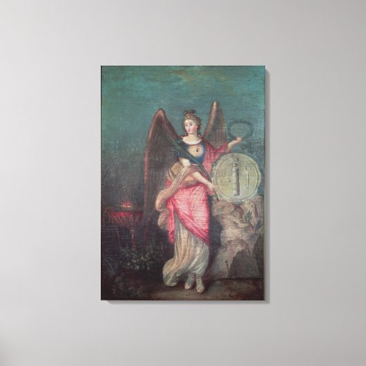 徽章に献上品を納める理由 キャンバスプリント (正面)