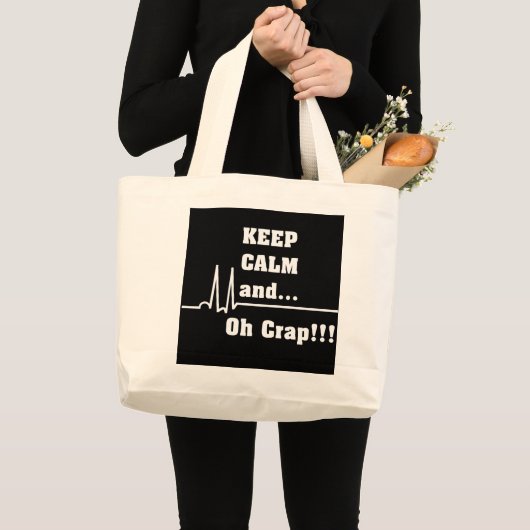 心おもしろいナーストートバッグOh Crap ラージトートバッグ (正面(商品))
