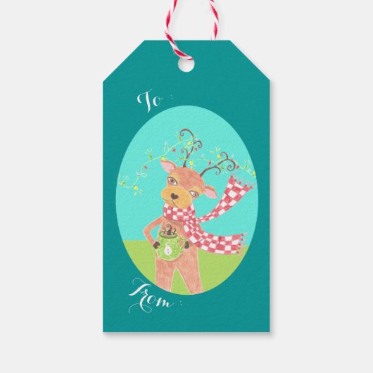 心からのお願い-クリスマストナカイ贈与ラベル ギフトタグ (裏面)