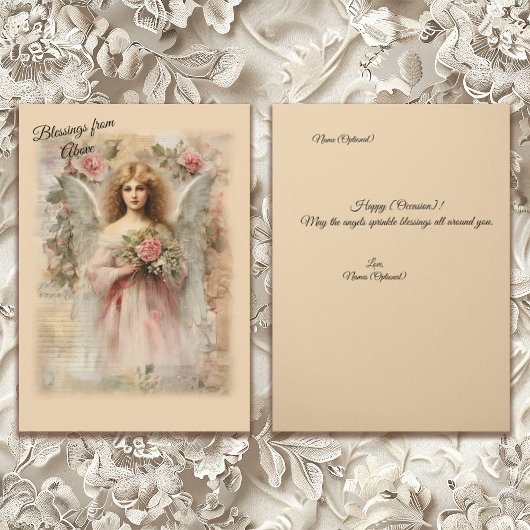 心からのオカシオン ヴィンテージスタイルの天使 カード