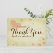 心からのサンキューカード5" x 7"、カスタマイズ可能 サンキューカード (スタンド正面)