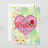 心からの優雅な母の日のデザイン ポストカード (正面/裏面)