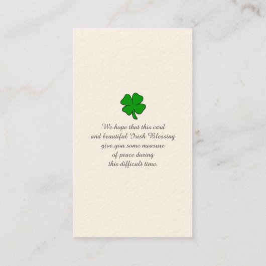 心からの哀悼の意 名刺 (裏面)