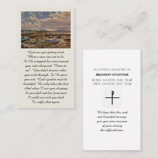 心からの哀悼の意 名刺 (正面/裏面)