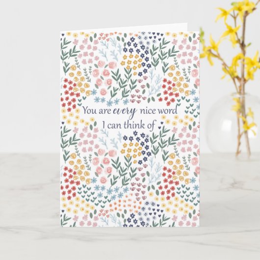 心からの感謝と花の友情ギフト カード (黄色い花)