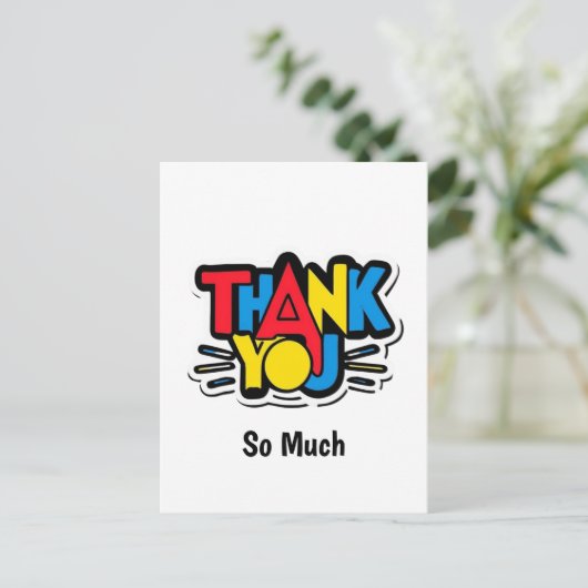 心からの感謝を込めた大きな感謝メッセージ ポストカード (スタンド正面)