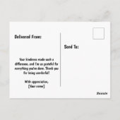 心からの感謝を込めた大きな感謝メッセージ ポストカード (裏面)