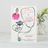 心からの成功：看護学校卒業パーティー 招待状 (スタンド正面)