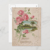 心からの挨拶のヴィンテージの歴史的バレンタインのポスト シーズンポストカード (正面/裏面)