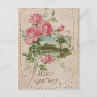 心からの挨拶のヴィンテージの歴史的バレンタインのポスト シーズンポストカード