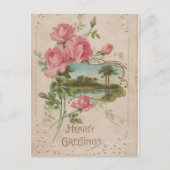 心からの挨拶のヴィンテージの歴史的バレンタインのポスト シーズンポストカード (正面)