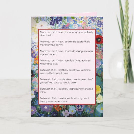 心からの母の日のカード サンキューカード (正面)