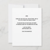 心からの母の日のカード 娘または息子から ノートカード (裏面)