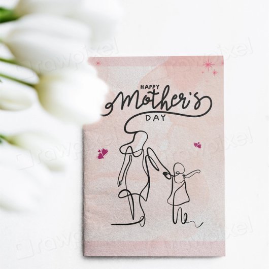 心からの母の日のカード 娘または息子から ノートカード