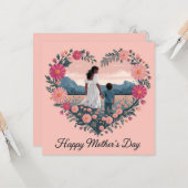 心からの母の日のデザイン: 母と子 カード (正面/裏面インサイチュ)